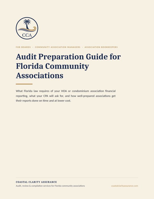 Cover of the Audit Preparation Guide for Florida Community Associations